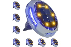 Ansody Solar Ground Lights, Upgraded IP65 Waterproof Outdoor Garden Lights 14Hrs Extra Long Time Lighting Landscape Lights for Patio Pathway Driveway Lawn Yard (8 Pack)