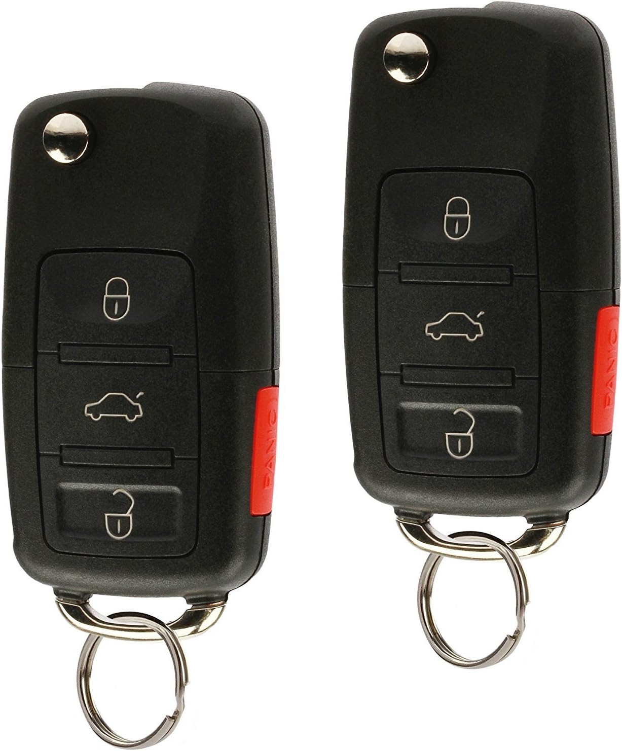 Key fits 2004 2005 2006 2007 Volkswagen Touareg Keyless Entry Remote (KR55WK45022, KR55WK45032), Set of 2