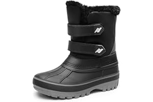 DREAM PAIRS Boys Girls Snow Boots Water-Resistant Outdoor Sport Warm Cozy Anti-Slip Cute Ankle Winter Shoes for Toddler/Little/Big Kid