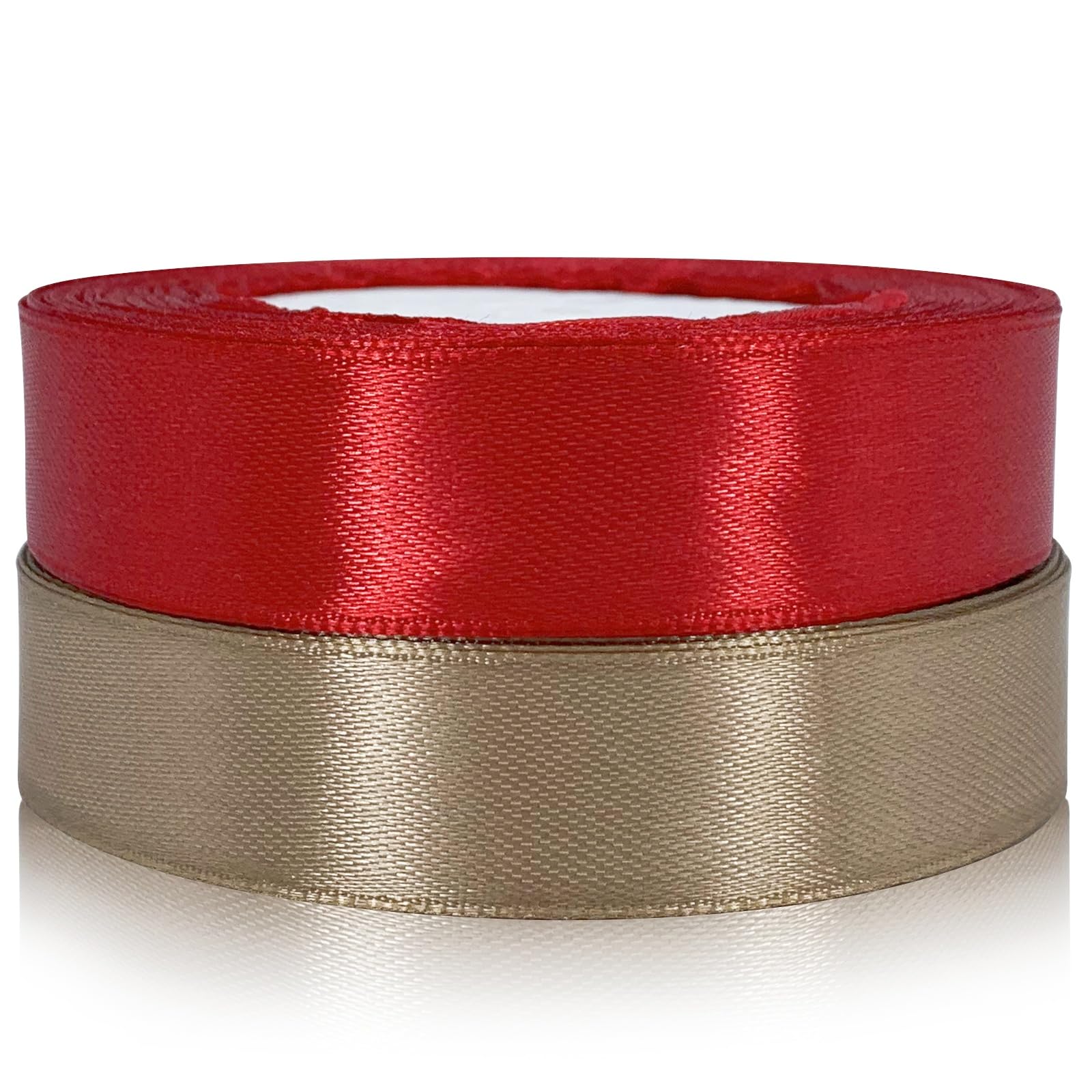 Brown & Burgundy Satin Ribbons - 10mm, 2 Rolls, 22M Each - Perfect for Gift Wrapping, Hair, Wedding, Car, Balloon & Cake Decoration