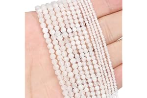 Song Xi 120pcs 3mm Natural White Moonstone Gemstone Beads Faceted Round Loose Stone Beads for Jewelry Making