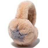 Bagkeak Fuzzy Earmuffs for Women Foldable Trendy Star Pattern Ear Covers Plush Headband Outdoor Windproof Cute Ear Warmers