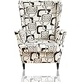Jusmate Wingback Chair Slipcover Printed Wing Chair Slipcover 2 Piece Spandex Wing Chair Slipcovers Wingback Armchair Covers with Elastic Bottom-Abstract Lattice