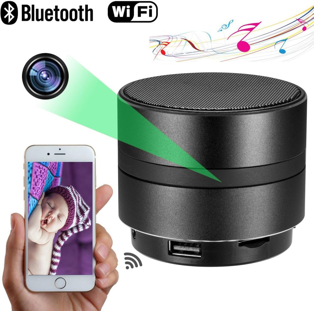 MINGYY Bluetooth Speaker Camera Wireless WiFi 4K Hd Camera Night Vision Home Security Baby Monitor Office Nanny Cam Phone App Camcorder