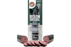 PEARSON RANCH SINCE 1959 PEARSON RANCH Bison Summer Sausage 6 Ounce Bison Sausage Exotic Meat, Low-Carb, Gluten-Free, MSG-Free, Low-Fat Bison Meat