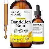 Wild & Organic Dandelion Root Supplement - Liver Detox Cleanse Support - Dandelion Root Tincture - Herbal Liver Supplement - Vegan, Sugar & Alcohol-Free Liquid Extract Drops - 2 fl oz