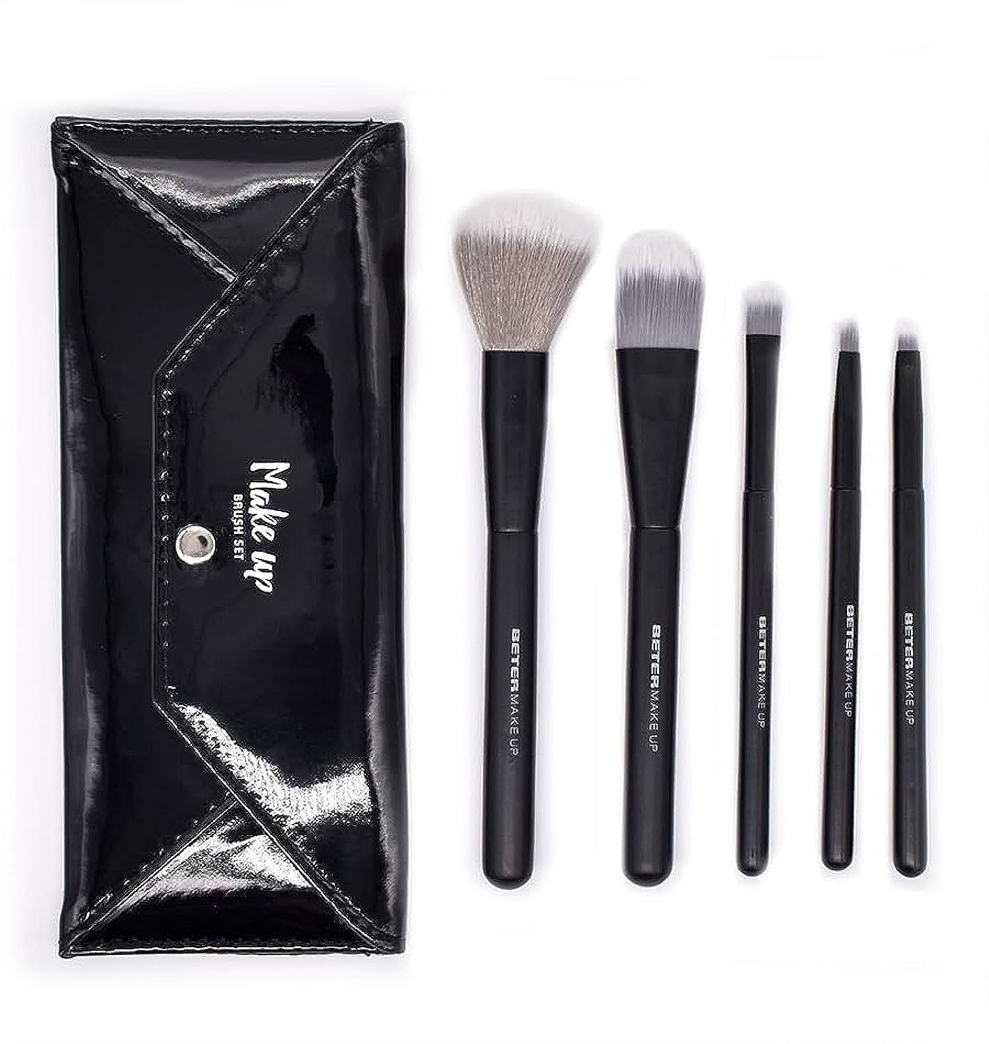 Beter - Synthetic Hair Brushes and Brushes Kit, Gift Set with 5 Brushes and Brushes, Ideal as a Gift - Makeup Beauty Care