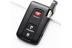 HELLOAUTO Key Fob Cover Fit for 2004-2009 Toyota Prius, Key Fob Replacement Shell Keyless Entry with Blank Key, Key Fobs Case 3 Button(MOZB31EG, MOZB21TG)