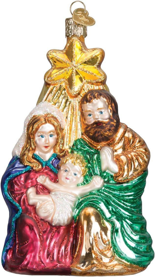 Ornaments - Old World Christmas 10132 Spiritual Gifts Glass Blown Ornaments for Christmas Tree Holy Family with Star