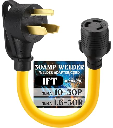 Tellegloww 10ft L6-20 Generator Extension Cord – 20 Amp 250V Locking Power Cable, 12 AWG, ETL Listed