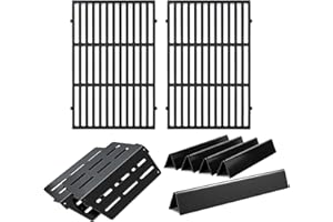 CHARBROFIRE Genesis 7524 Grates 65505 Heat Deflectors 7620 Flavorizer Bars Grill Replacement Parts for Weber Genesis Parts 300 Series with Front Control Knob 7621 E-310 E-320 E-330 S-310 S320 S-330 EP-310 EP-320
