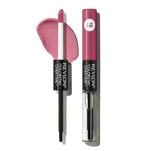 Revlon Liquid Lipstick with Clear Lip Gloss, ColorStay Overtime Lipcolor, Dual Ended with Vitamin E, 005 Infinite Raspberry, 0.07 Fl Oz