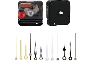 TIKROUND 12888 Youngtown Snap in Type 4.5mm Hour Shaft Length Continuous Sweep Quartz Clock Movement,8mm Total Shaft Length (D Hands)