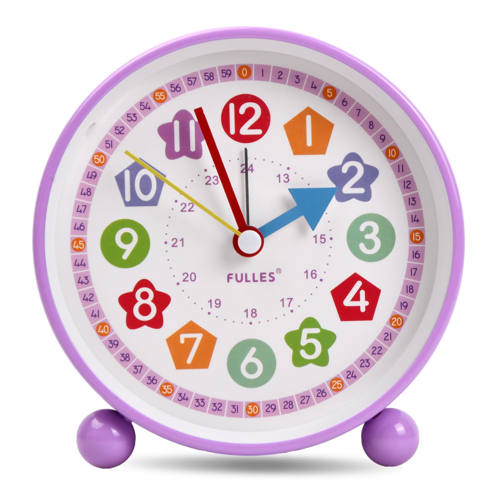 Hoxfly Silent Non-Ticking Analog Quartz Alarm Clock with Snooze and Light for Kids to Learn Time, Boys and Girls