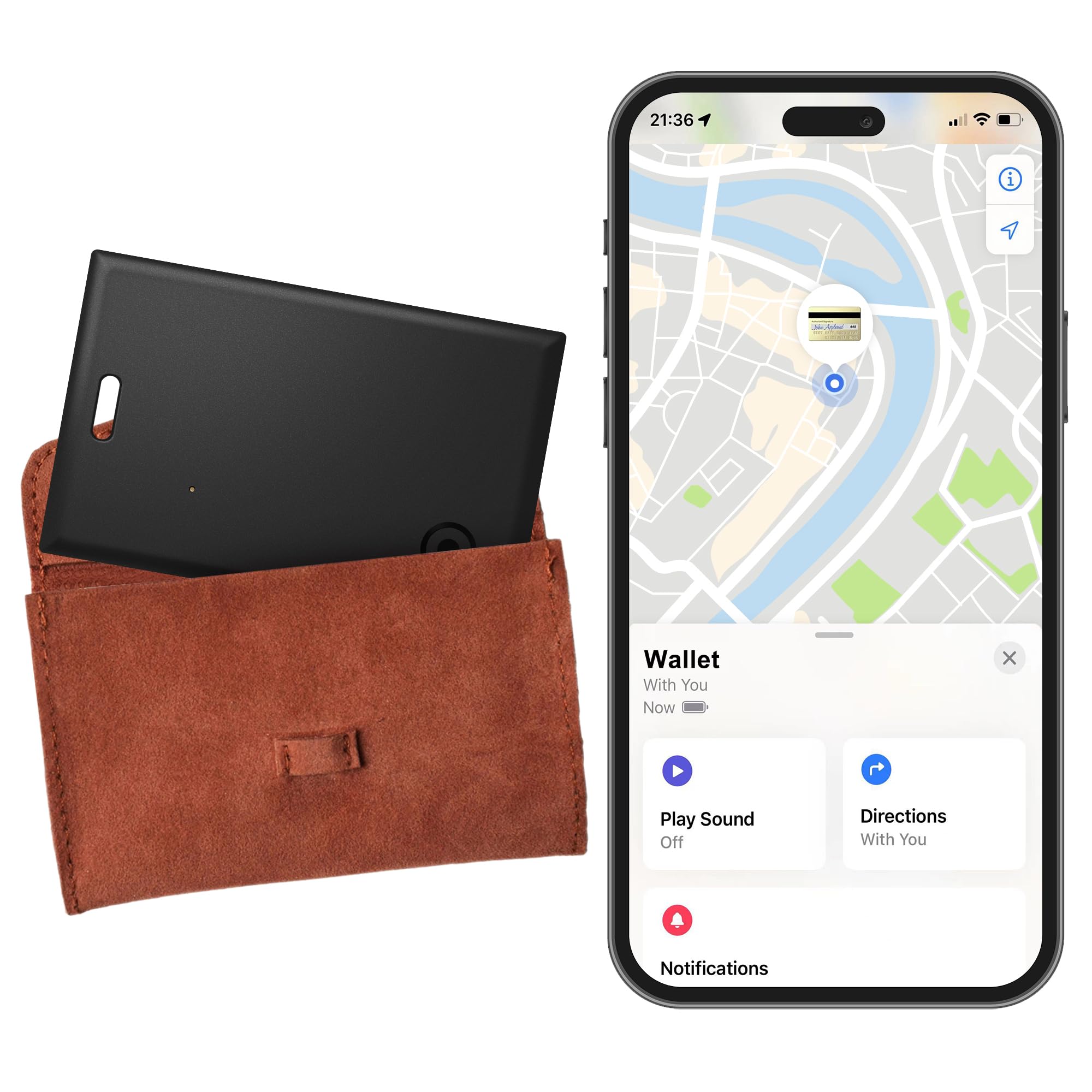 Photo 1 of Air Card Tracker Works with iOS Find My (iOS Only), Wallet Tracker Item Finder for Luggage Tags, Passports, Laptops, Badge, Bags and More, Non-Replaceable Battery for 1 Year