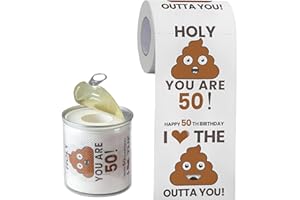 AOZITA Can-shaped Packaging - 50th Birthday Gifts for Men Him Women Her Toilet Roll Paper - 50th Birthday Decorations, Party Supplies Favors - 50 Years Old Funny Gag Gift Ideas, Bday Present for Friends
