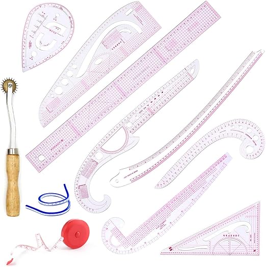 XIEHAIGE DIY Clothing Measuring Ruler, 10 Stlye Plastic Fashion Ruler