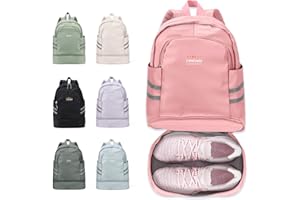 coofay Gym Backpack For Women Waterproof Backpack With Shoe Compartment Lightweight Travel Backpack Sports Backpack Small Gym Bag