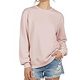 ZENUTA Sweatshirt for Women Long Sleeve Crewneck Womens Sweatshirt Pullover Long Sweatshirts for Women Tunic Top Loose Fit Light Pink