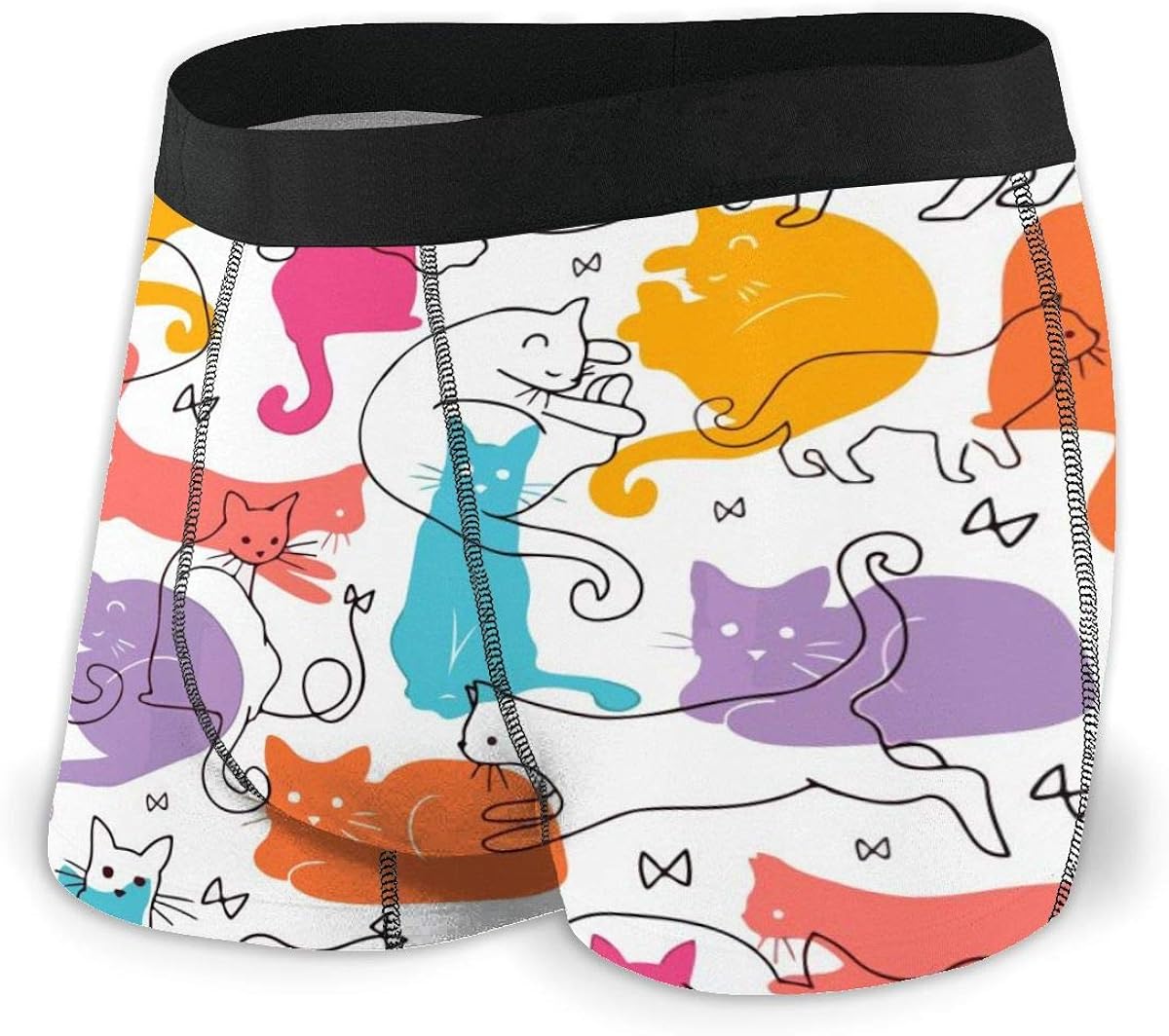 Cats Jumping Playing Underwear Men's Shorts Leg Boxer Briefs Soft