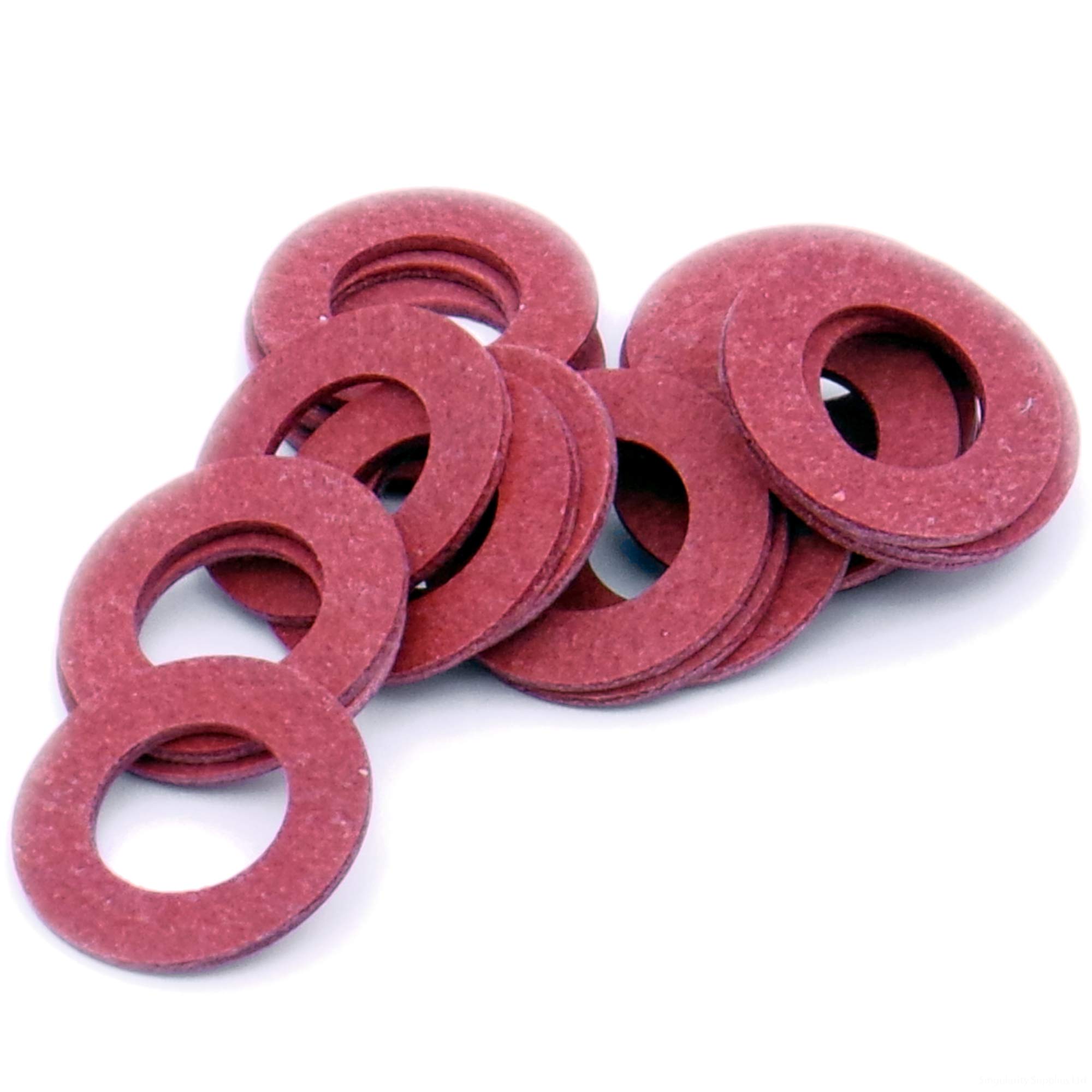 M3 (3mm) Flat Washer - Fibre (Red) (Pack of 20)