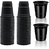 Yaure Joy 30 Pcs Disposable 2oz Shot Glasses Plastic Cups for Wedding, Graduation Party, Beer Sample Taste Serving, Birthday (Entire Black)