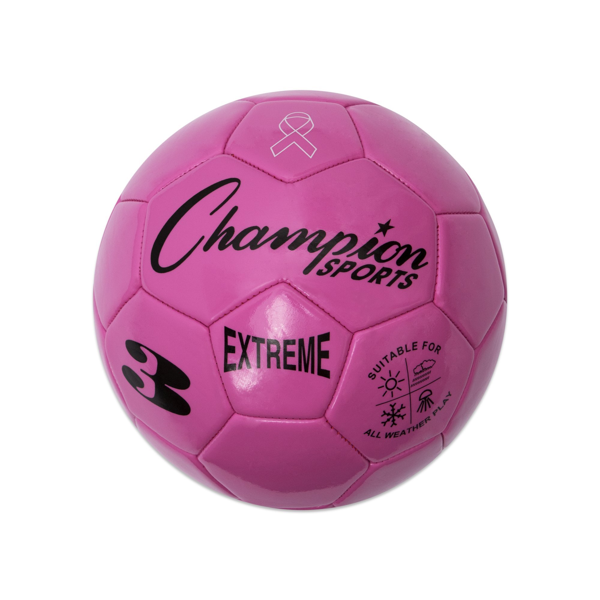 Photo 1 of Champion Sports Extreme Series Soccer Ball, Size 3 - Youth League, All Weather, Soft Touch, Maximum Air Retention - Kick Balls for Kids Under 8 - Competitive and Recreational Futbol Games, Pink