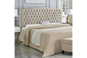 24KF Velvet Upholstered Tufted Button King Headboard and Comfortable Fashional Padded King/California King Size headboard-Taupe