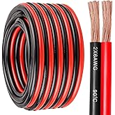 6 Gauge Wire 2 Conductors Copper Wire, 6 AWG Battery Cable Oxygen Free Copper Wire for Solar Panel, Automotive, Trailer, RV a