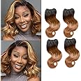 Ombre Human Hair Bundles Body Wave 4 bundle human hair 12A Virgin Unprocessed Human Hair Short Bundles Ombre Blonde Bundles(8888，1B/30)