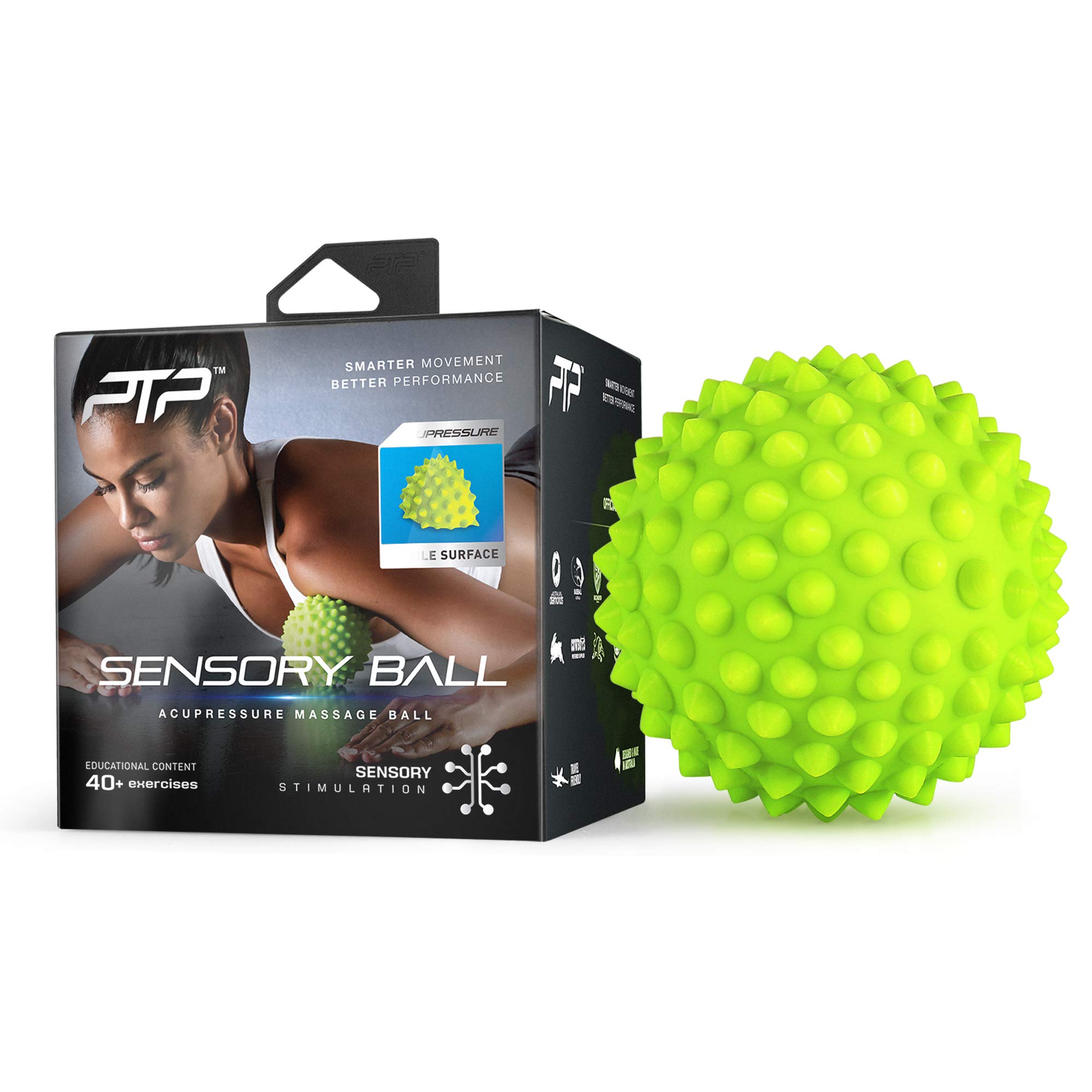 PTP Unisex - Adult Sensory Massage Ball, Green, OS
