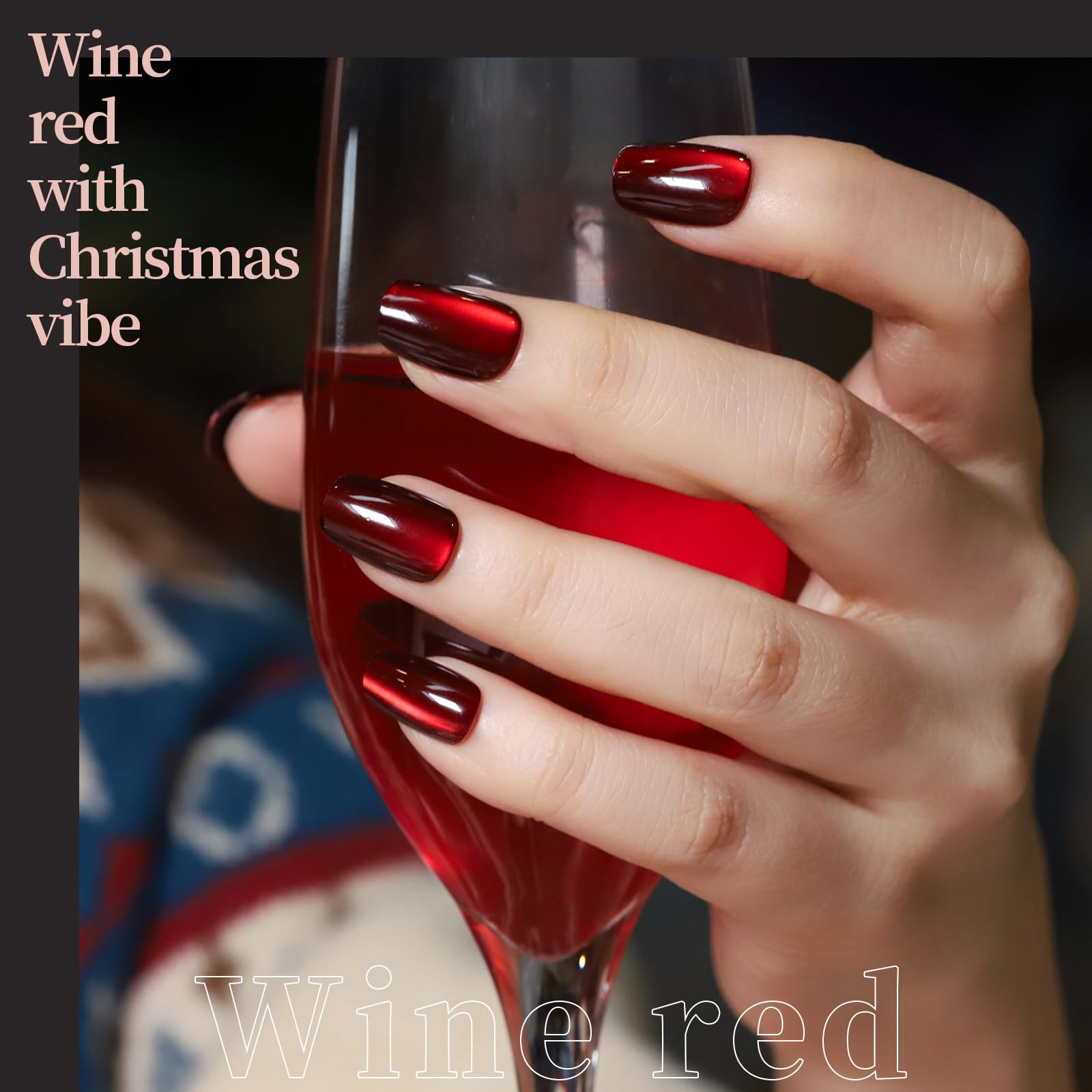 FANDAMEI Cat Eye Press On Nails, 6 Colors Press On Nails Short Square, Natural Fake Nails Fine Diamond Shine, Glossy Ombre, Cat Eye Press on Nails for Women with Salon Quality, Press on Nails Kit - Image 4