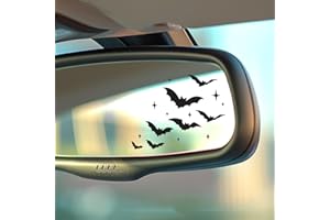 HANGWOOUS 2X Halloween Stickers for Cars - Waterproof Rearview Mirror Decal - Bat Stickers for Halloween Car Accessories - Bat Car Decal - Gothic Car Accessories - Bat Stickers Small for Truck, Mirror, Laptop