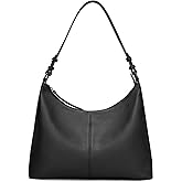 Shoulder Bag for Women Genuine Leather Purses Black Work Casual Hobo Crossbody Bag with Two Adjustable Straps