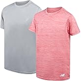 New Balance Boys Athletic Shirt - 2 Pack Short Sleeve Crew Neck Active Performance T Shirts for Boys (Sizes: 8-20)