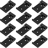12 Pcs Din Rail Mounting Clip 1.08 Inch Width Snap in Din Rail Universal Black Aluminum Alloy Relay Clip for 35mm Din Rail Switches and Injectors