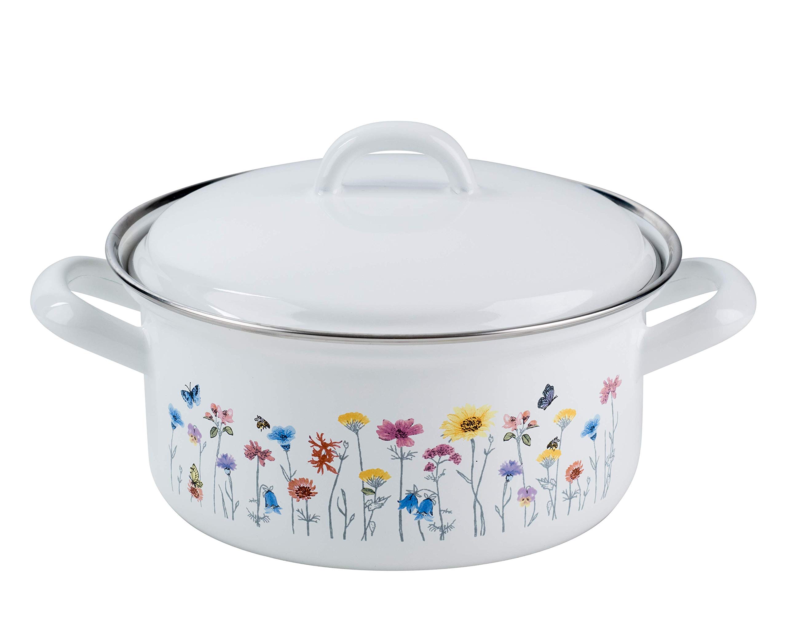 RIESS Country 0127-070 Casserole with Lid Diameter 14 cm Capacity 0.75 litres Special Edition Flora Induction
