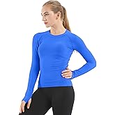 MathCat Seamless Workout Shirts for Women Long Sleeve Yoga Tops Sports Running Shirt Breathable Athletic Top Slim Fit XS-XL