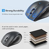 TECKNET Wireless Bluetooth Mouse 3 Devices 4800 DPI Silent Click Grey view 6