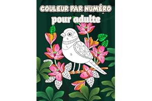 couleur par numéro pour adulte: 50 livres de coloriage par numéros de fleurs et d'oiseaux simples et uniques pour adolescents