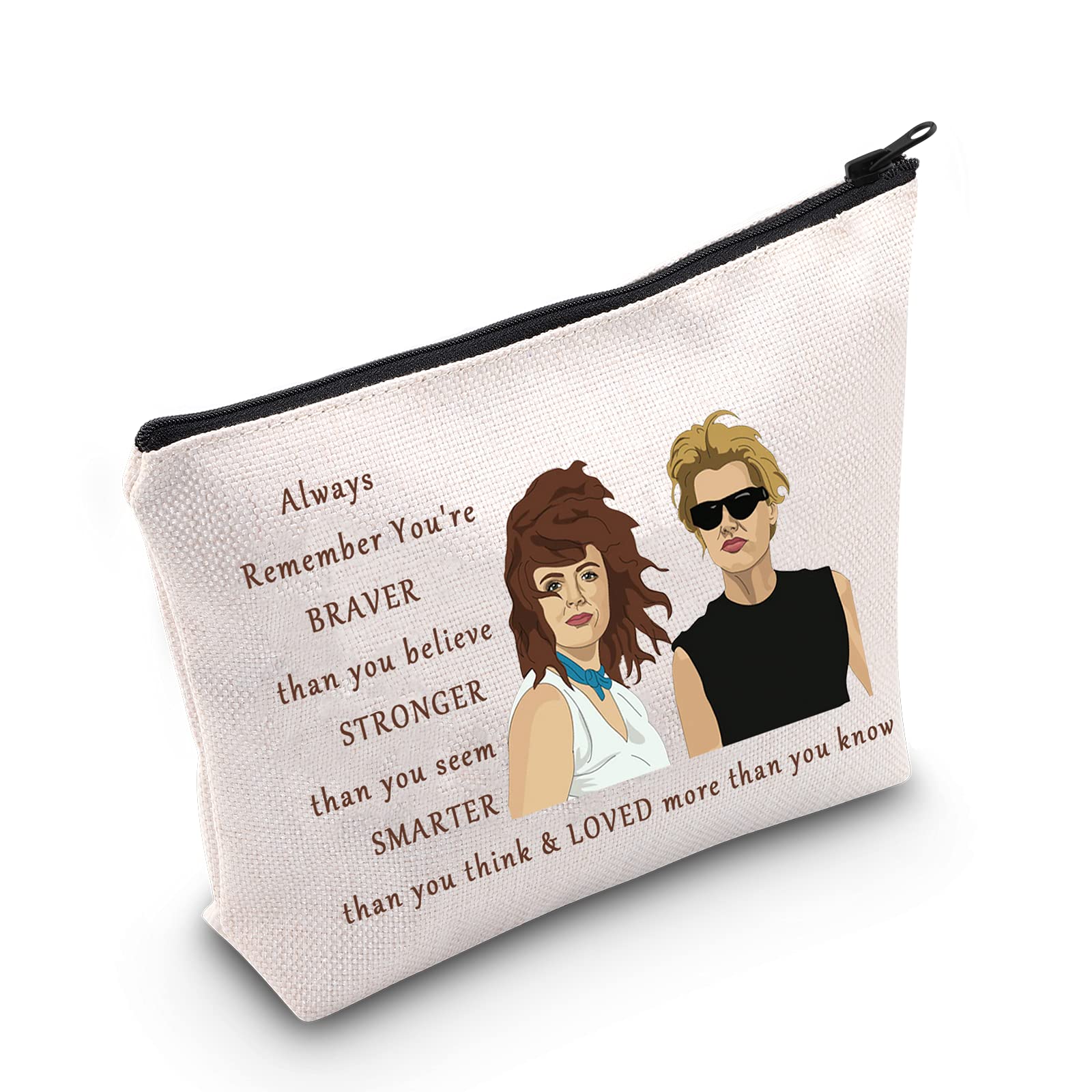 LEVLO Thelma Louise Movie Cosmetic Make Up Bag Thelma Louise Fans Gift You are Braver Stronger Smarter Than You Think Thelma Louise Zipper Pouch Bag for Women Girls, Thelma Bag, Make Up Bag