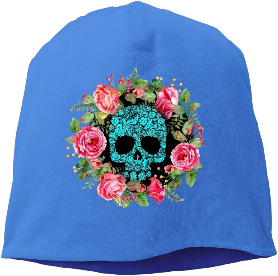 Currfied Flower Pink Sugar Skull Beanies Cap for Men Women