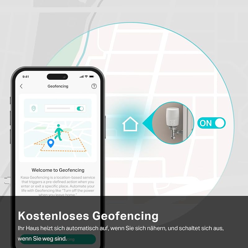 Kasa Smartes Heizkörperthermostat - WiFi Starter Kit, inklusive 1 Thermostat und 1 Hub, Heizungssteuerung (App, Geofencing, Fensteröffnungserkennung), Matter, Alexa