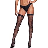 RSLOVE Lace Thigh High Stockings - Fishnets Stocking for Women Antiskid Silicone Hosiery with Floral Pattern