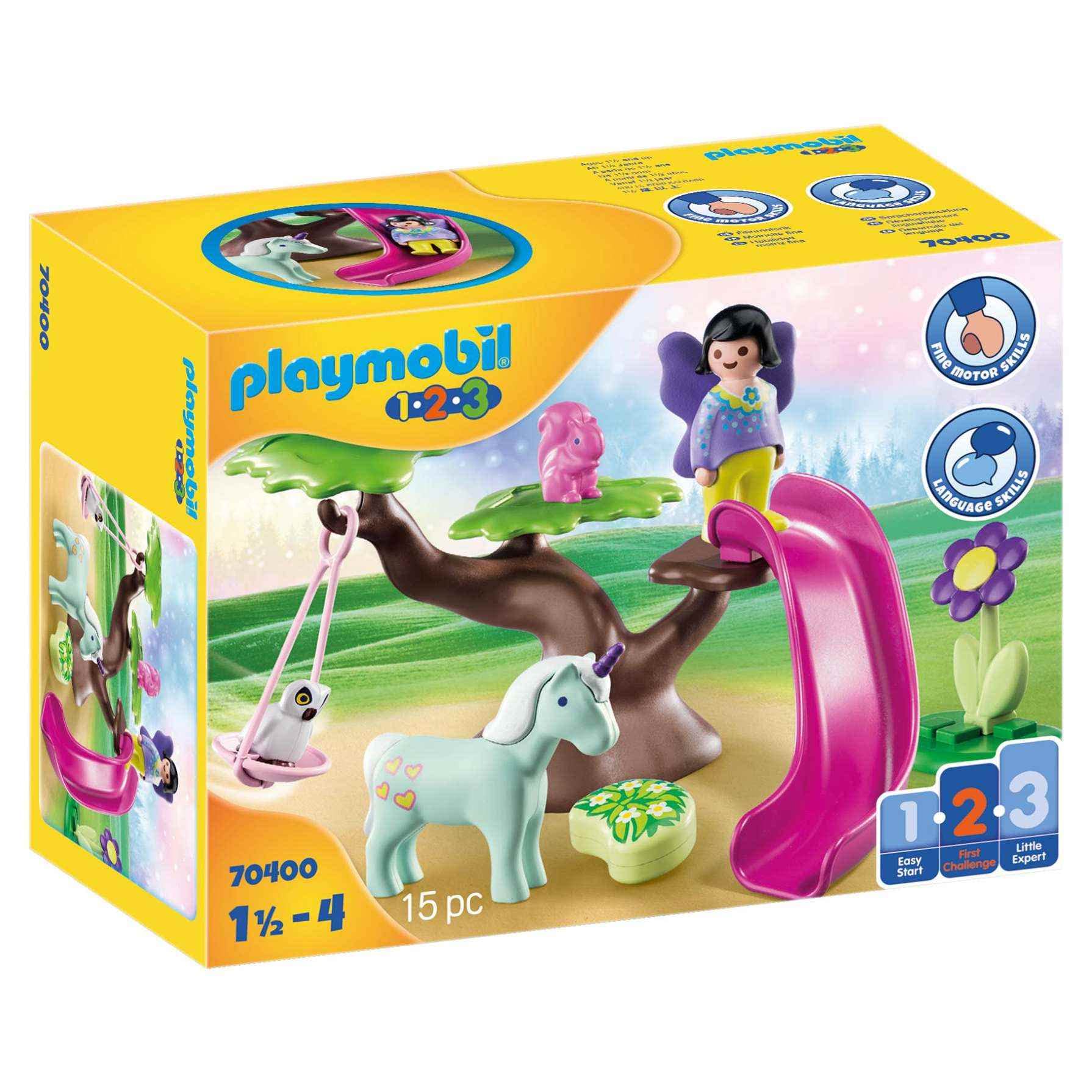 PLAYMOBIL 1.2.3 70400 Fairy Playground, for Children Ages 1.5 - 4