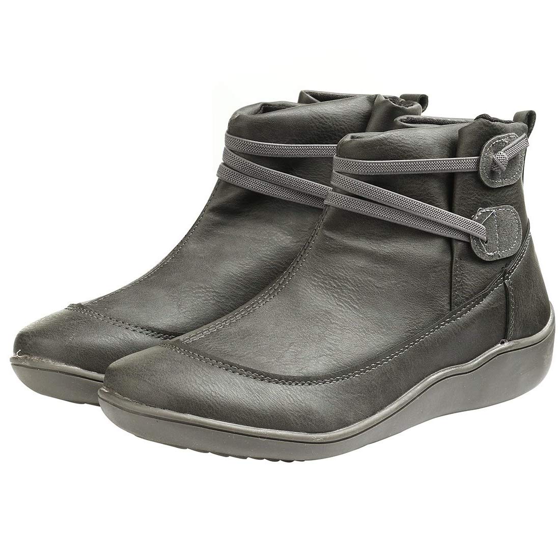 Buy Womens Ankle Boots Waterproof Cofy Lightweight Ankle Boots Stacked Slip On Short Casual 
