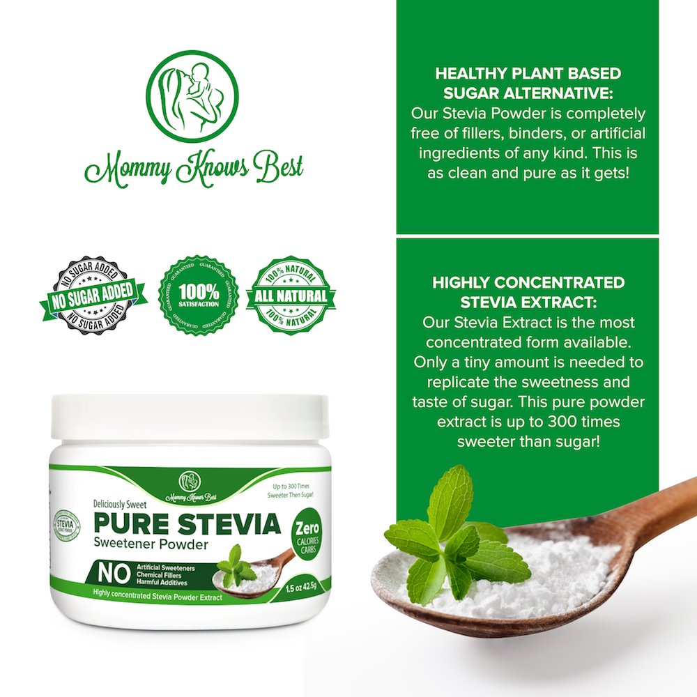 Pure Stevia Powder Extract Sweetener Zero Calorie Sugar Substitute