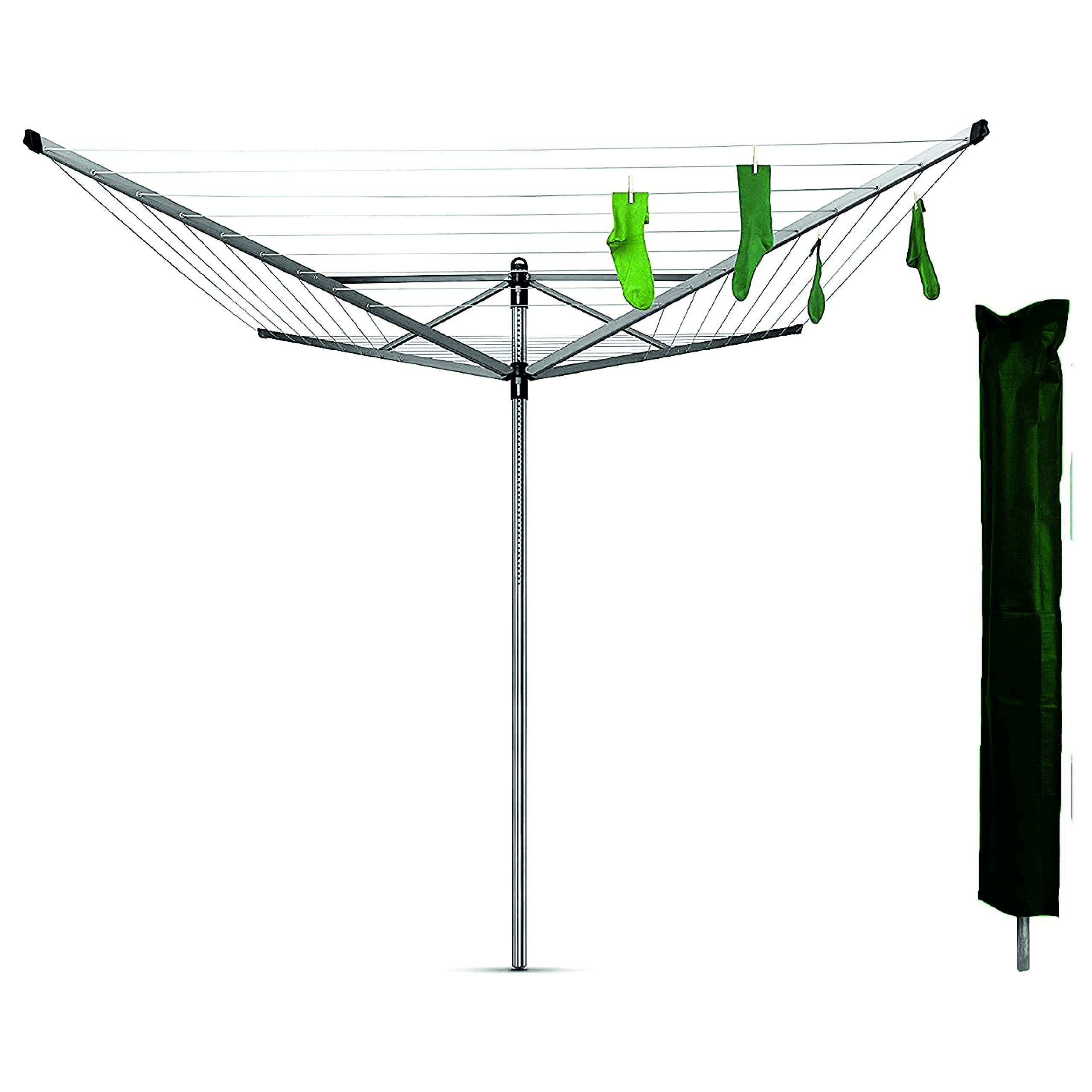 SUL Rotary line Cover, Outdoor Clothes Airier Protective Cover, Waterproof, Windproof, tough UV treated with tie-down cord, Great Protection for Garden Dryer and Airier - Green