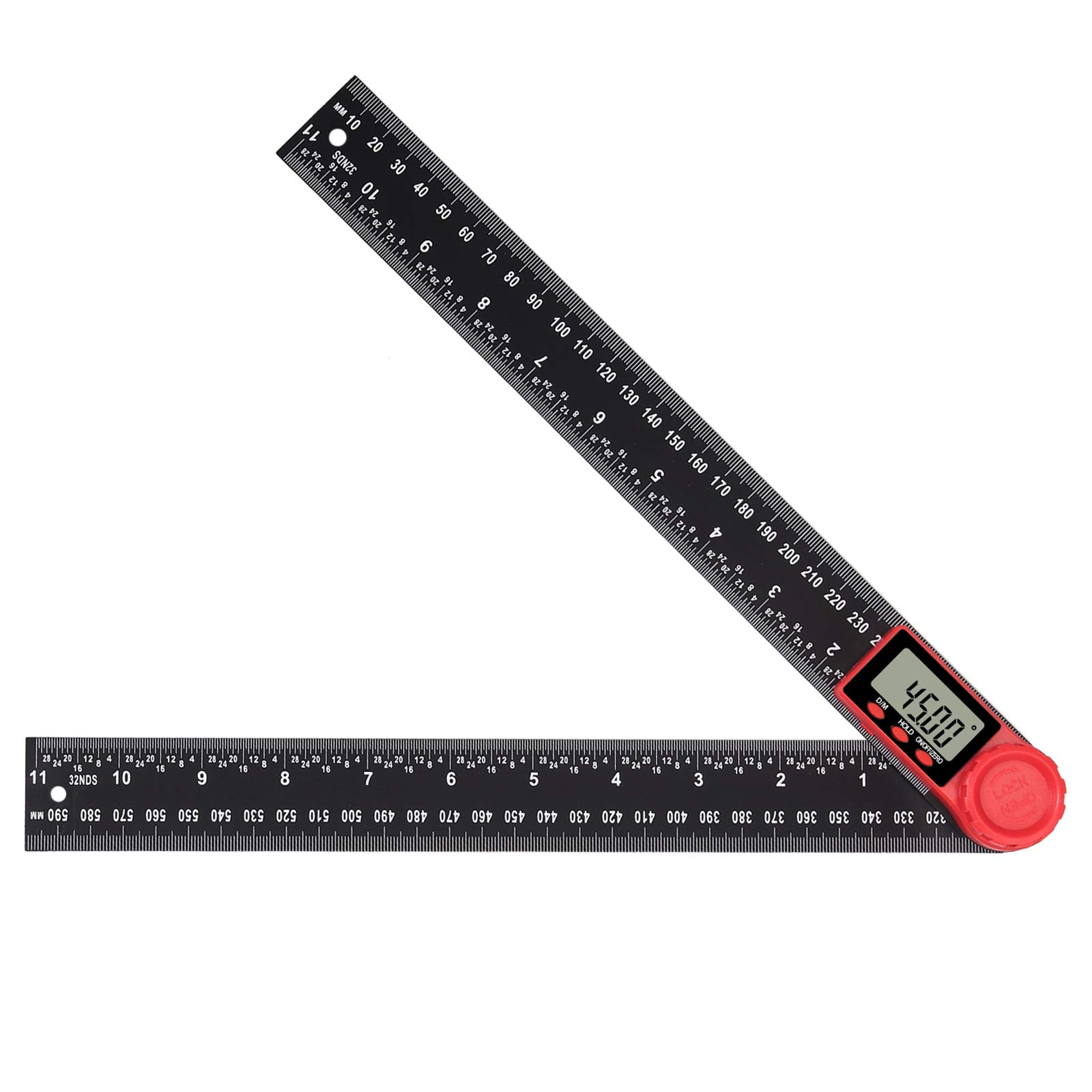 Neoteck Digital Angle Finder Ruler 11-Inch 300mm Protractor Angle Gauge with Data Hold Function and Zeroing Resetting LCD Display Electronic Measure Tools