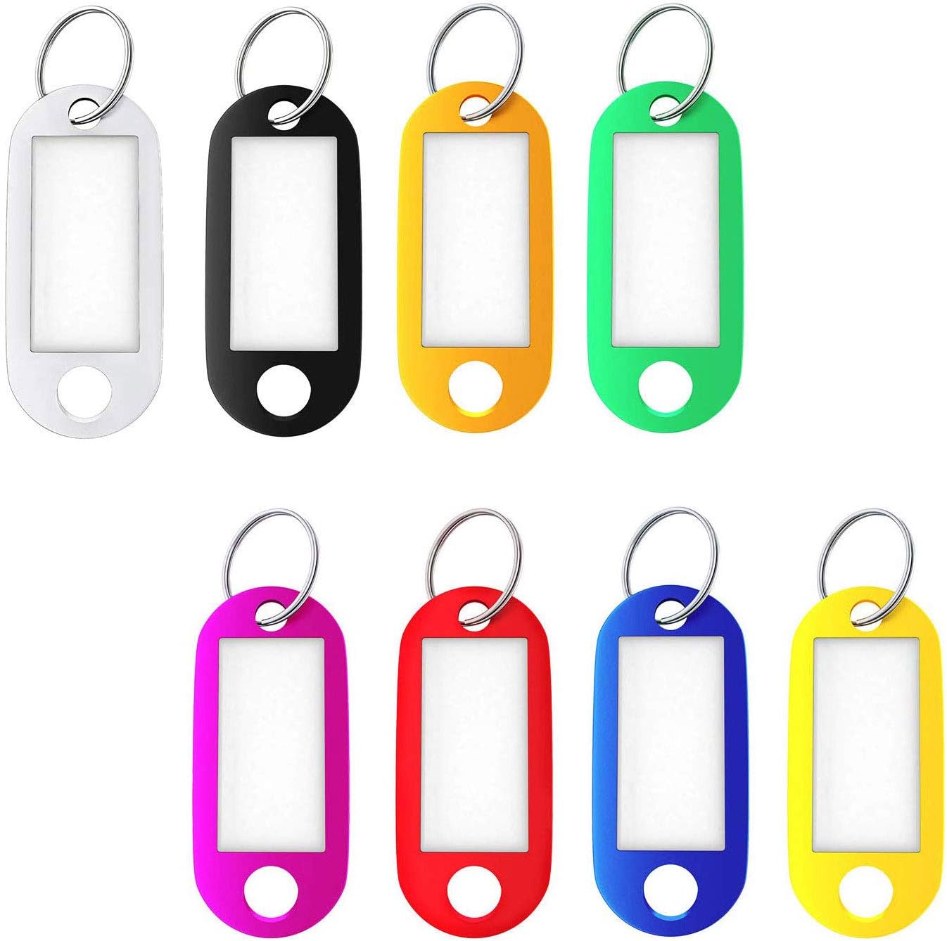 Key Tags with Split Ring, 16PCS Family Key Fobs Labels ID Keyring Tags